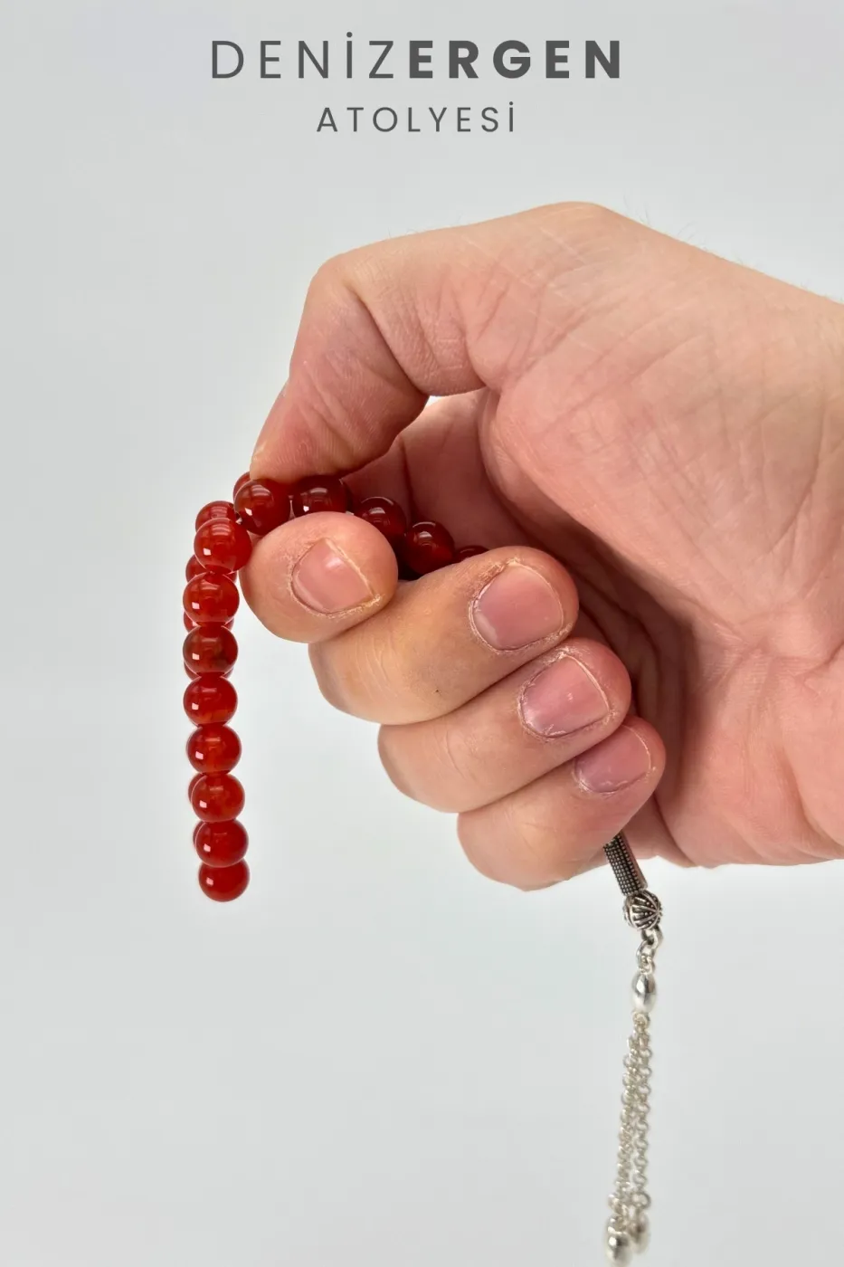 Orjinal Sertifikalı Akik Taşı 8mm Kırmızı Bilek Boy Küre Kesim Tesbih