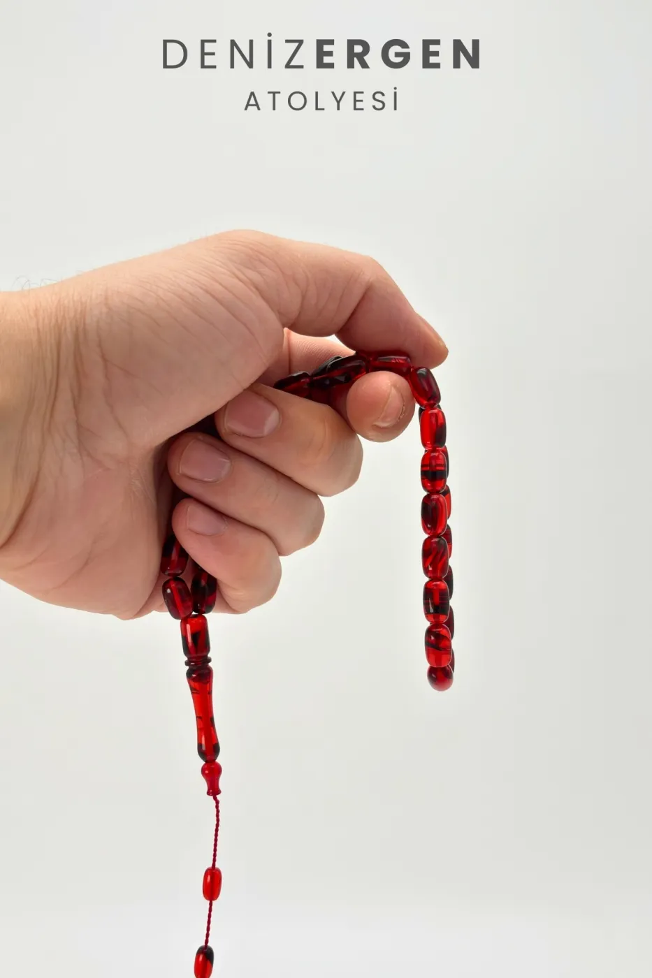 İmzalı Sıkma Kapsül Kesim Tesbih Bakalit Sistem Takımlı Erkek Hediyelik Hareli Tespih