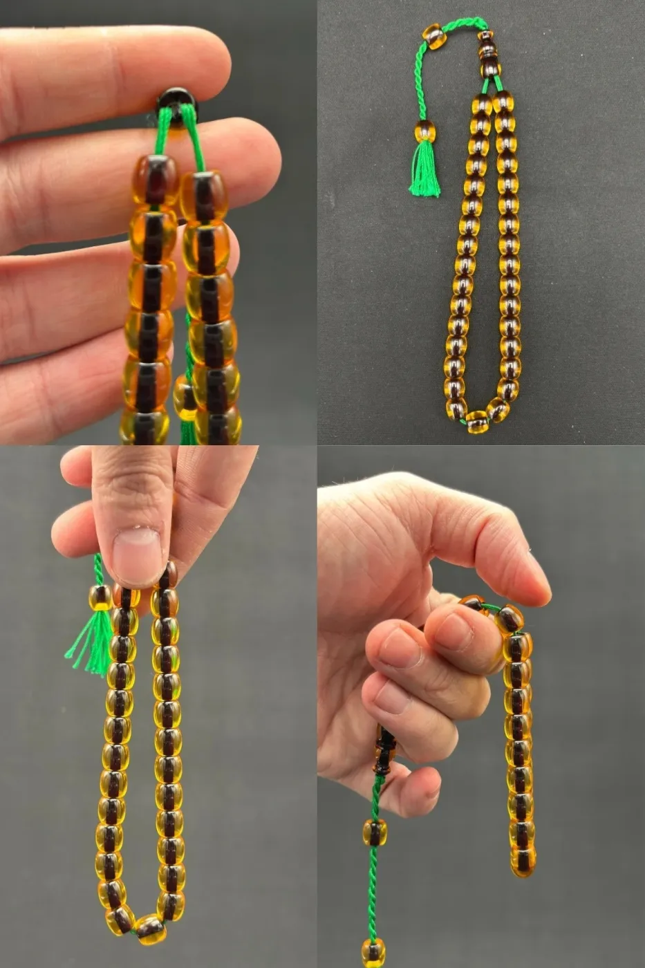 Özel Döküm Bilek Boy 8.5 x 9 Sarı Ateş Tespih